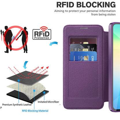 Capa MagSafe para Samsung Galaxy A06 A065, Techsuit, SmartMag Book, Roxo