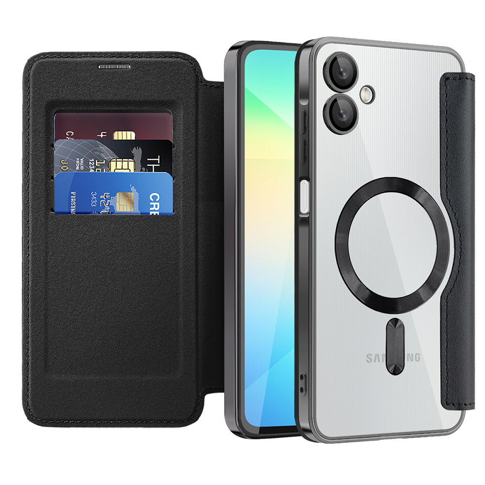 Capa MagSafe para Samsung Galaxy A06 A065, Techsuit, SmartMag Book, Preta