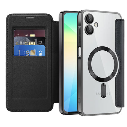Capa MagSafe para Samsung Galaxy A06 A065, Techsuit, SmartMag Book, Preta