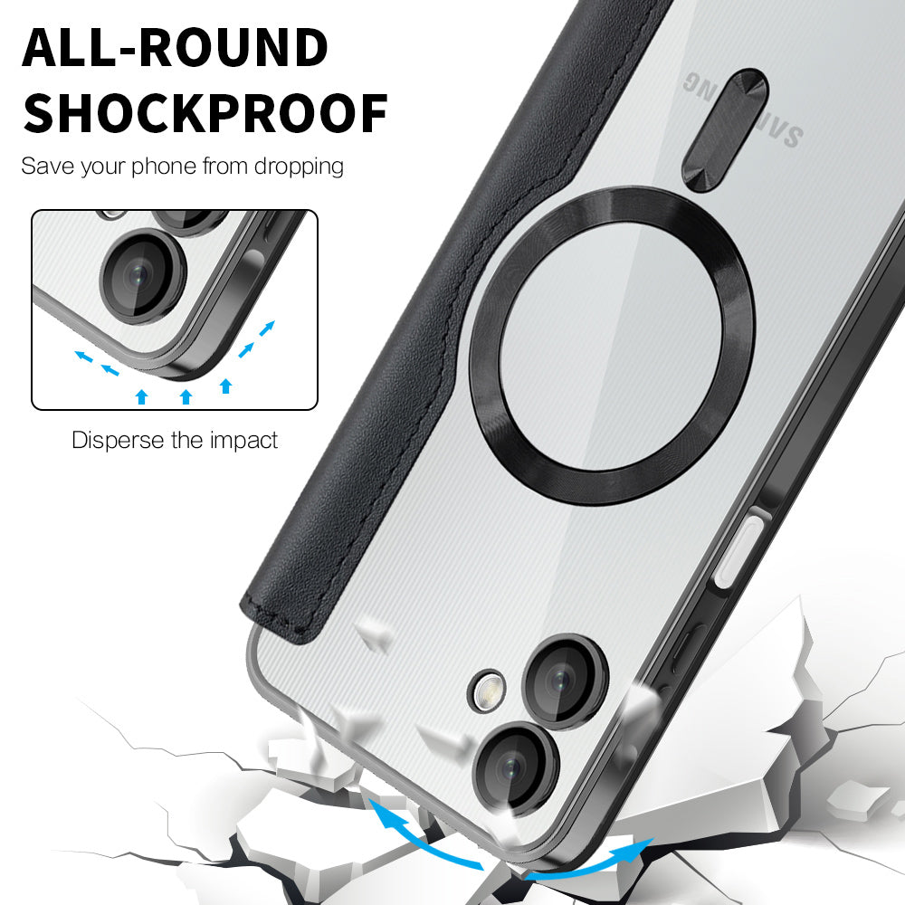Capa MagSafe para Samsung Galaxy A06 A065, Techsuit, SmartMag Book, Preta