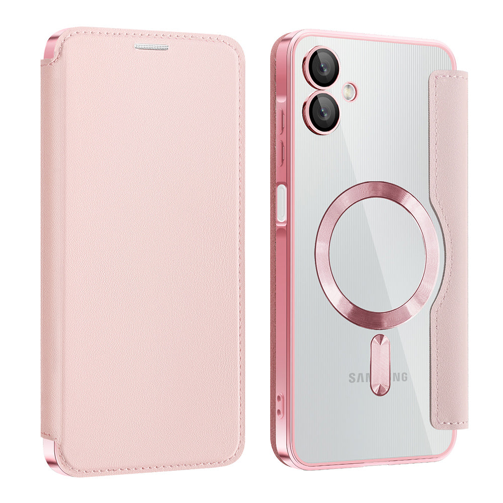 Capa MagSafe para Samsung Galaxy A06 A065, Techsuit, SmartMag Book, Rosa