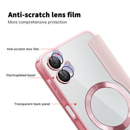 Capa MagSafe para Samsung Galaxy A06 A065, Techsuit, SmartMag Book, Rosa
