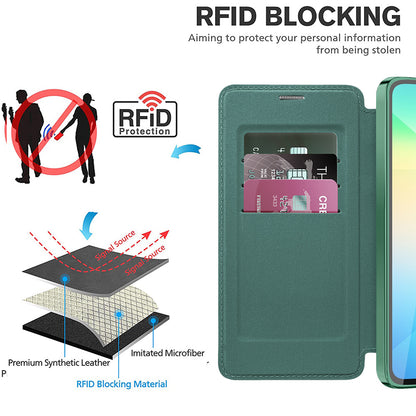 Capa MagSafe para Samsung Galaxy A06 A065, Techsuit, SmartMag Book, Verde