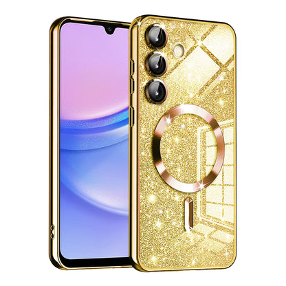 Capa MagSafe para Samsung Galaxy A15 5G A156 / A15 A155, Techsuit, Luxury Glitter, Dourada