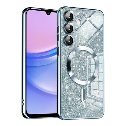 Capa MagSafe para Samsung Galaxy A15 5G A156 / A15 A155, Techsuit, Luxury Glitter, Azul