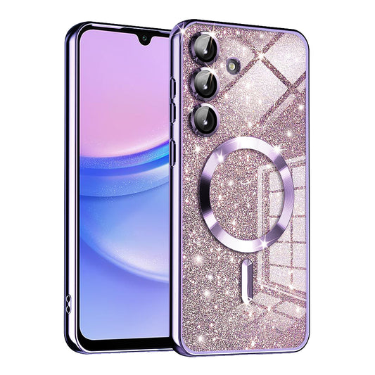 MagSafe Case for Samsung Galaxy A15 5G A156 / A15 A155, Techsuit, Luxury Glitter, Light Purple