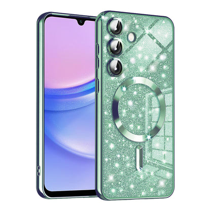 Capa MagSafe para Samsung Galaxy A15 5G A156 / A15 A155, Techsuit, Luxury Glitter, Verde Claro
