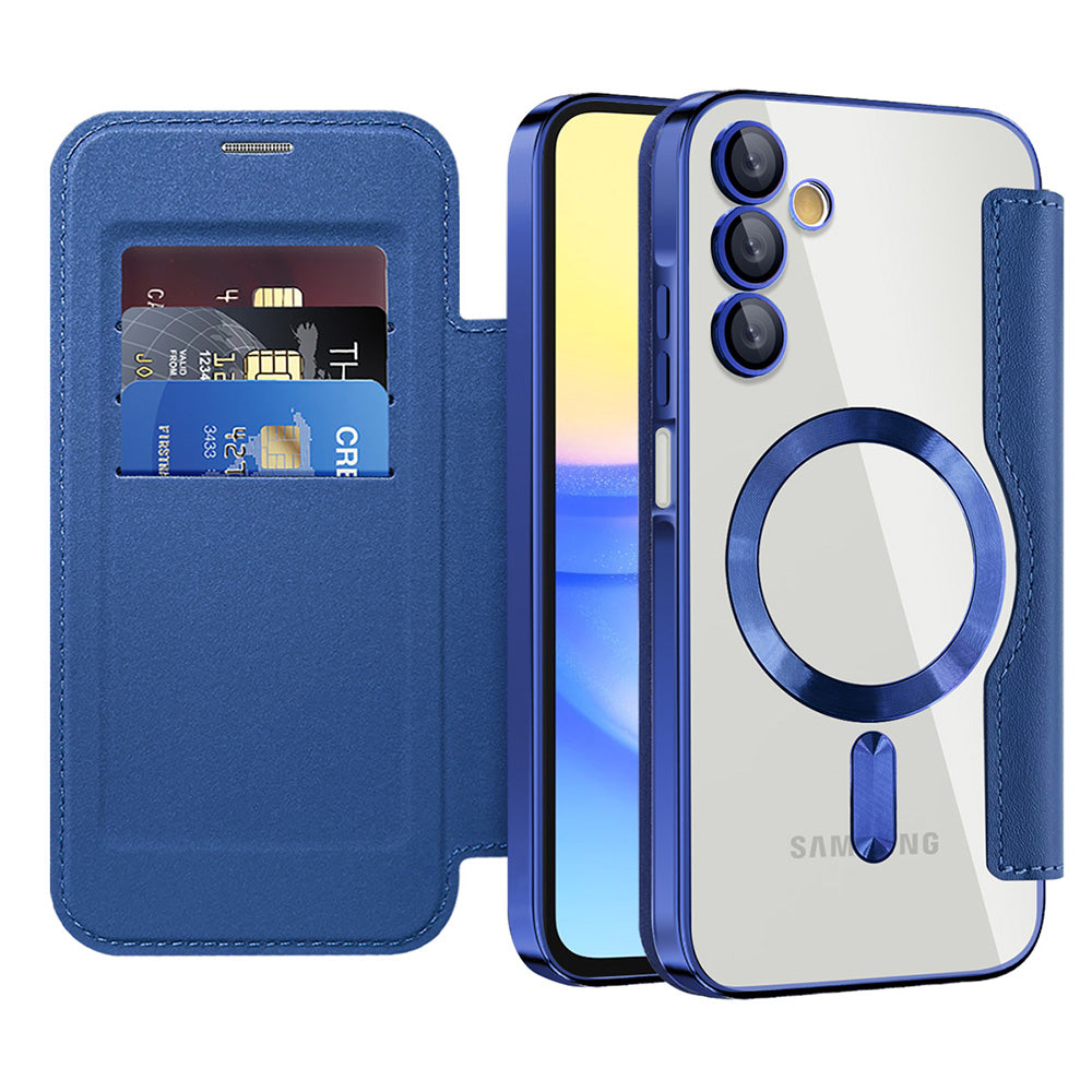 Capa MagSafe para Samsung Galaxy A15 5G A156 / A15 A155, Techsuit, SmartMag Book, Azul