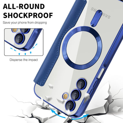 Capa MagSafe para Samsung Galaxy A15 5G A156 / A15 A155, Techsuit, SmartMag Book, Azul
