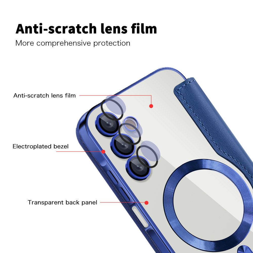 Capa MagSafe para Samsung Galaxy A15 5G A156 / A15 A155, Techsuit, SmartMag Book, Azul