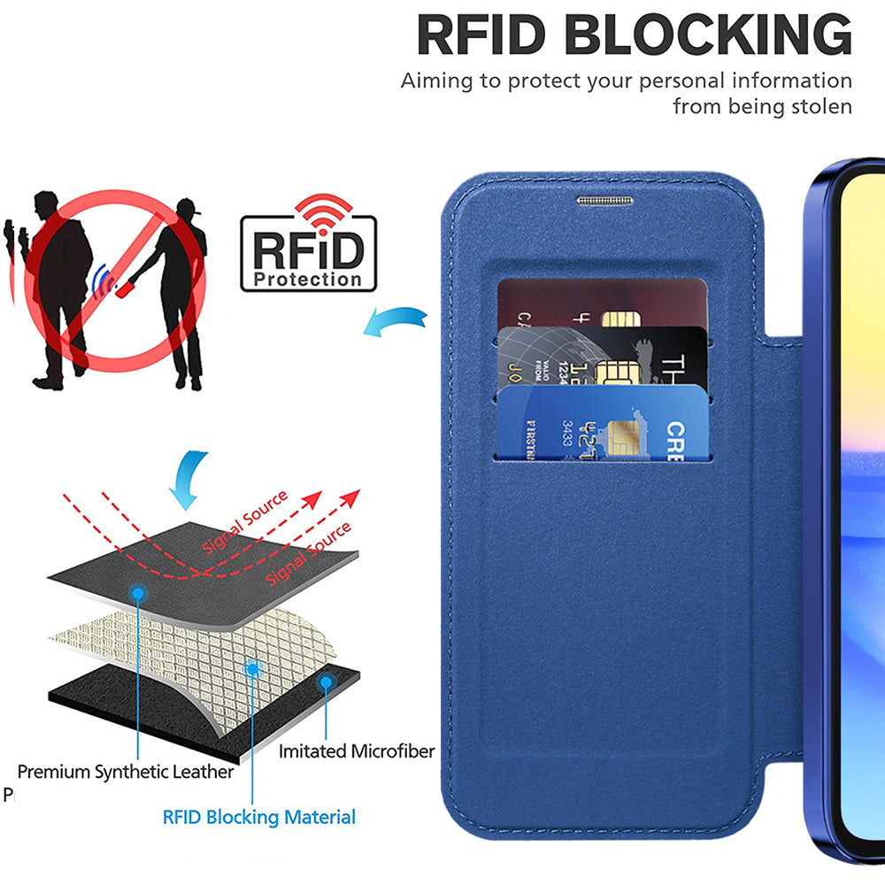 Capa MagSafe para Samsung Galaxy A15 5G A156 / A15 A155, Techsuit, SmartMag Book, Azul