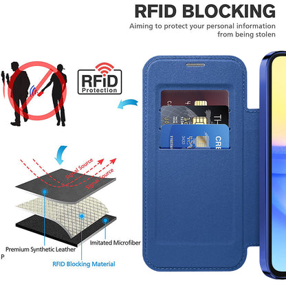 Capa MagSafe para Samsung Galaxy A15 5G A156 / A15 A155, Techsuit, SmartMag Book, Azul