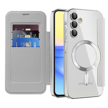 Capa MagSafe para Samsung Galaxy A15 5G A156 / A15 A155, Techsuit, SmartMag Book, Cinzento