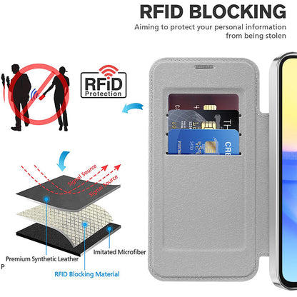 Capa MagSafe para Samsung Galaxy A15 5G A156 / A15 A155, Techsuit, SmartMag Book, Cinzento