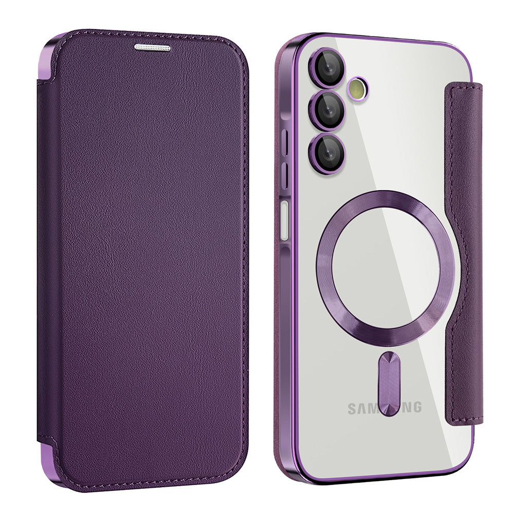 Capa MagSafe para Samsung Galaxy A15 5G A156 / A15 A155, Techsuit, SmartMag Book, Roxo