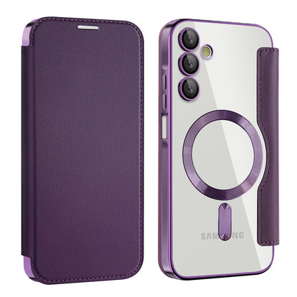 Capa MagSafe para Samsung Galaxy A15 5G A156 / A15 A155, Techsuit, SmartMag Book, Roxo