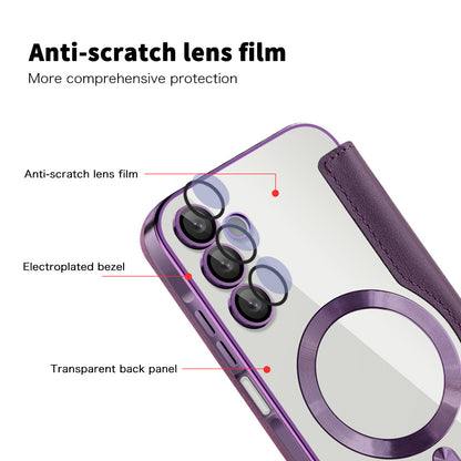 Capa MagSafe para Samsung Galaxy A15 5G A156 / A15 A155, Techsuit, SmartMag Book, Roxo