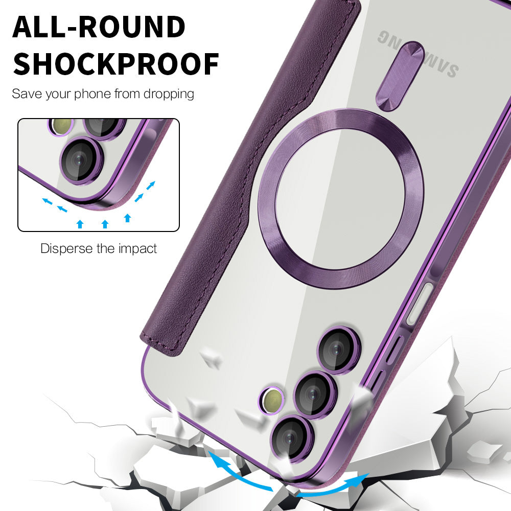 Capa MagSafe para Samsung Galaxy A15 5G A156 / A15 A155, Techsuit, SmartMag Book, Roxo