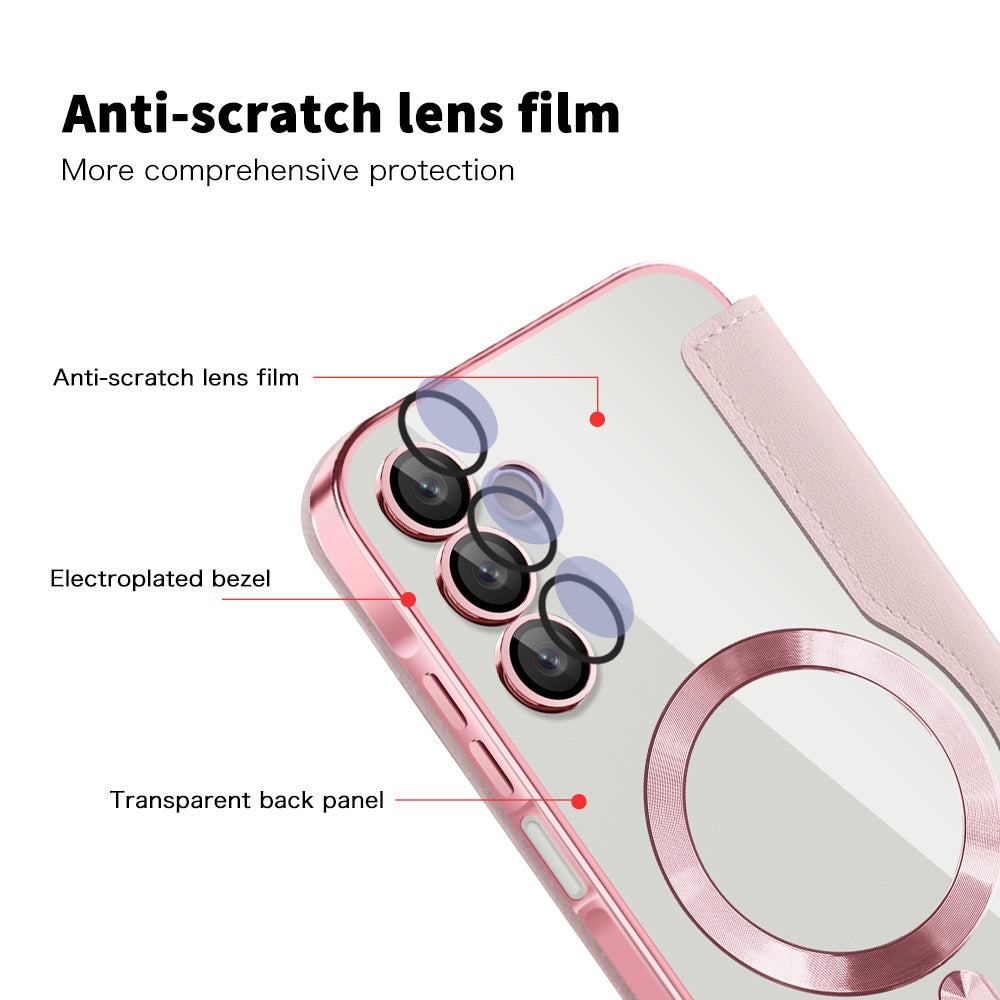 Capa MagSafe para Samsung Galaxy A15 5G A156 / A15 A155, Techsuit, SmartMag Book, Rosa