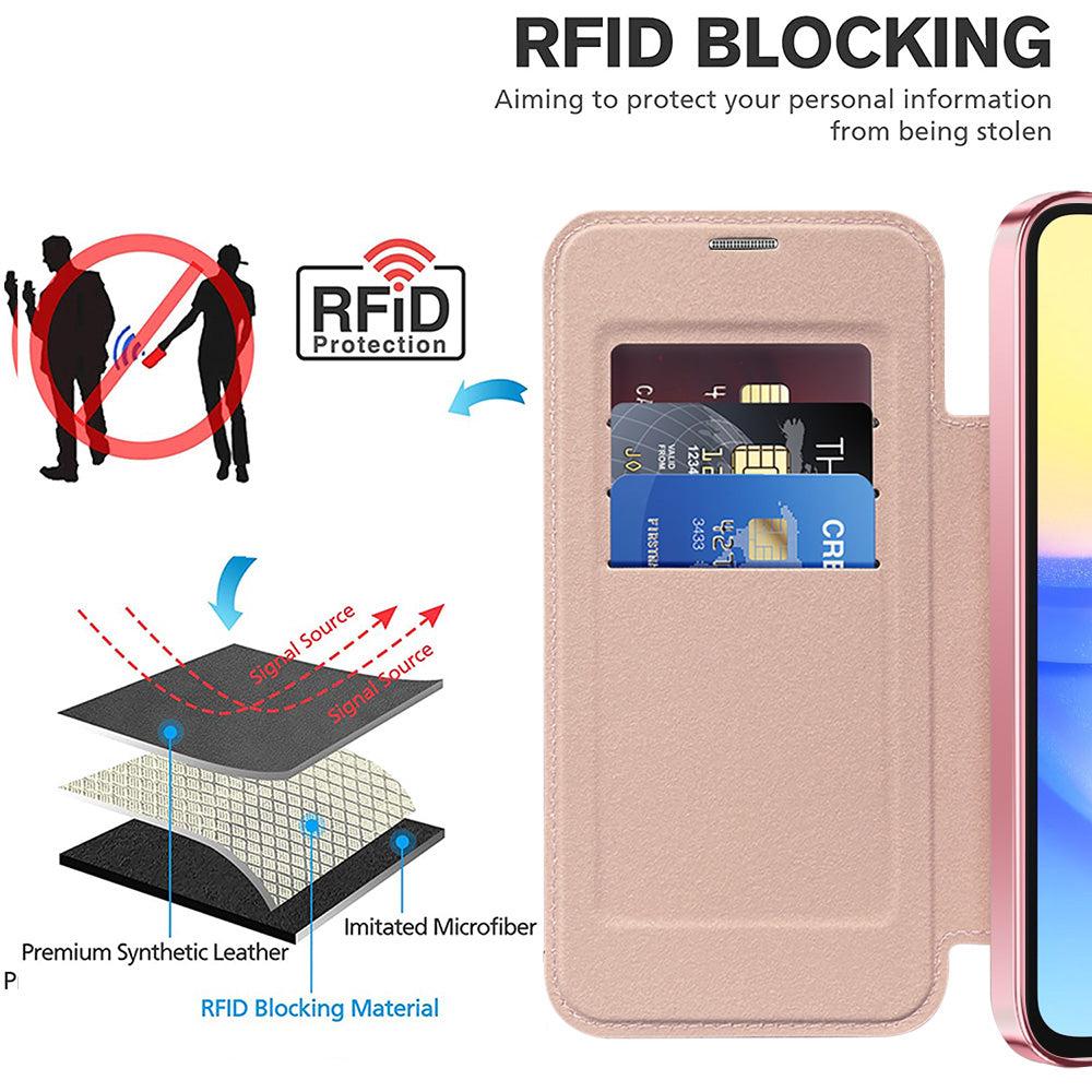 Capa MagSafe para Samsung Galaxy A15 5G A156 / A15 A155, Techsuit, SmartMag Book, Rosa