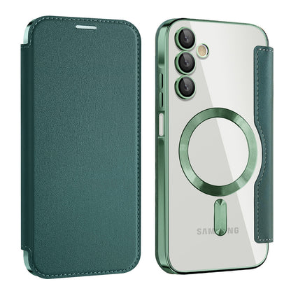 Capa MagSafe para Samsung Galaxy A15 5G A156 / A15 A155, Techsuit, SmartMag Book, Verde