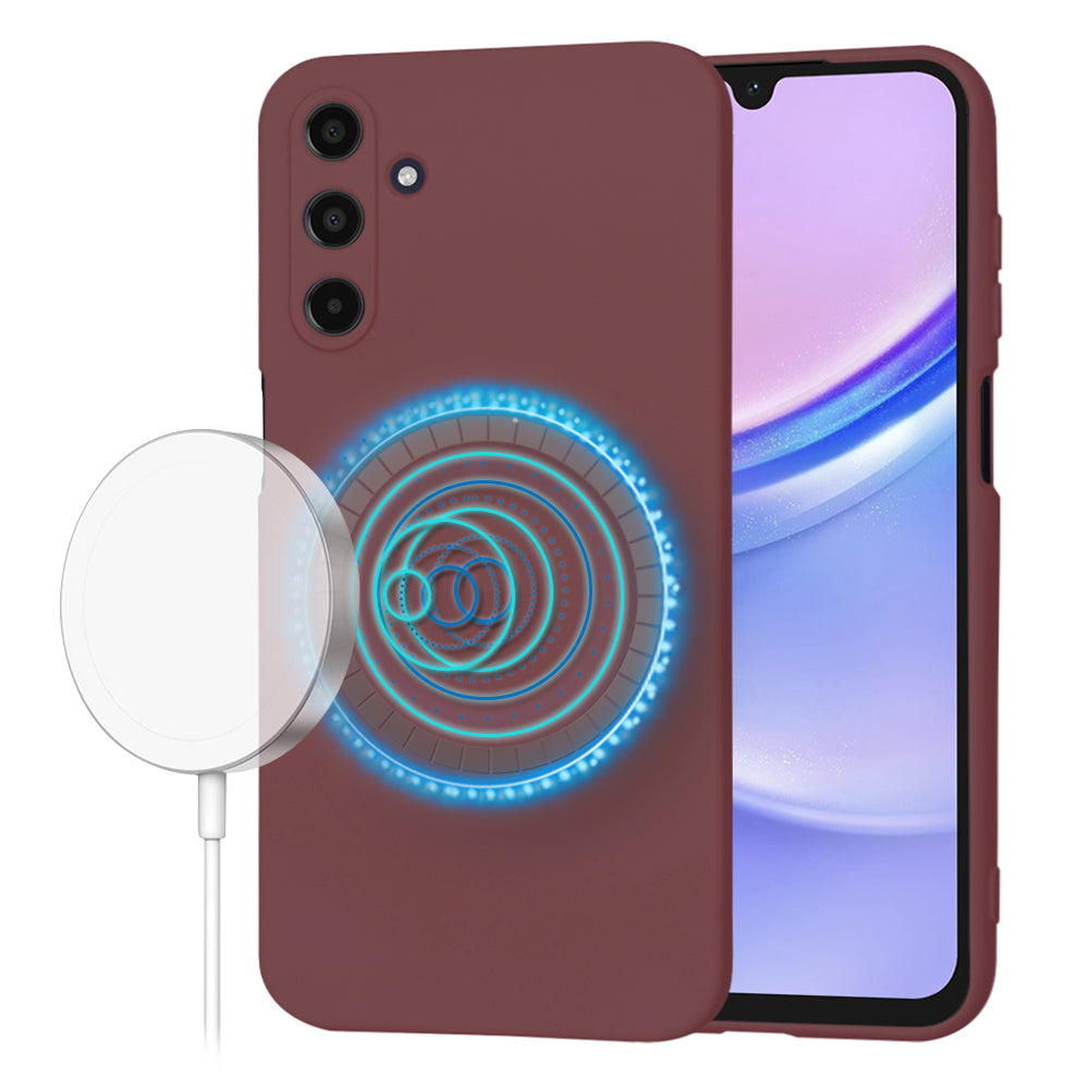 Capa MagSafe para Samsung Galaxy A15 A155, Techsuit, SoftFlex, Vinho