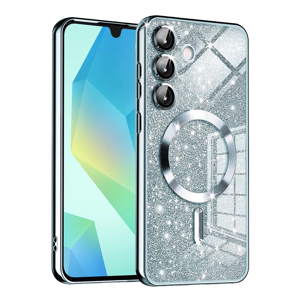 Capa MagSafe para Samsung Galaxy A16 5G A166 / A16 4G A165, Techsuit, Luxury Glitter, Azul