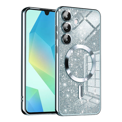 Capa MagSafe para Samsung Galaxy A16 5G A166 / A16 4G A165, Techsuit, Luxury Glitter, Azul
