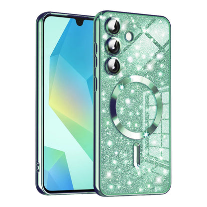 Capa MagSafe para Samsung Galaxy A16 5G A166 / A16 4G A165, Techsuit, Luxury Glitter, Verde Claro