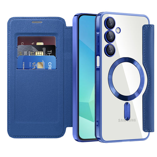 Capa MagSafe para Samsung Galaxy A16 5G A166 / A16 4G A165, Techsuit, SmartMag Book, Azul