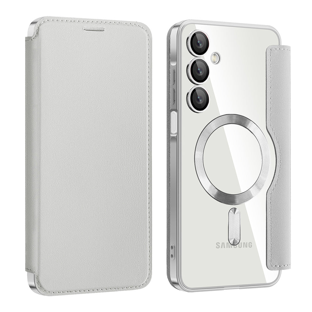 MagSafe Case for Samsung Galaxy A16 5G A166 / A16 4G A165, Techsuit, SmartMag Book, Gray