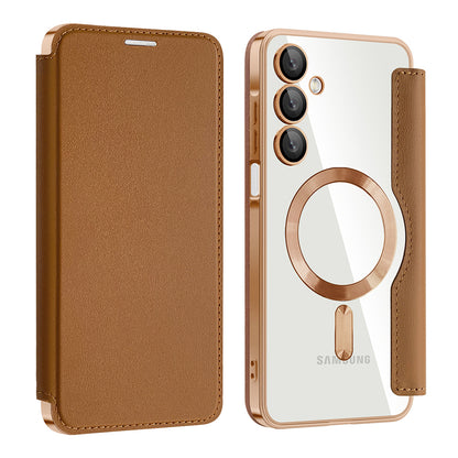 Capa MagSafe para Samsung Galaxy A16 5G A166 / A16 4G A165, Techsuit, SmartMag Book, Castanha