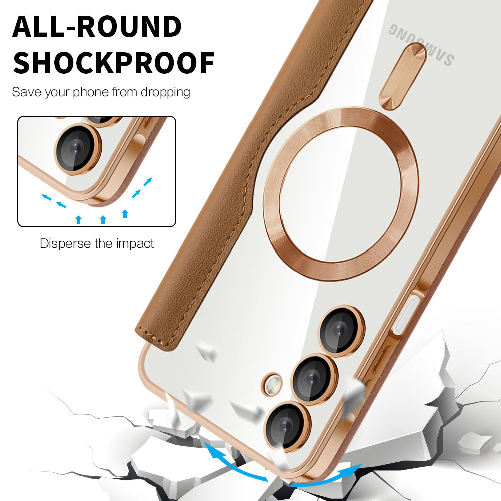 Capa MagSafe para Samsung Galaxy A16 5G A166 / A16 4G A165, Techsuit, SmartMag Book, Castanha