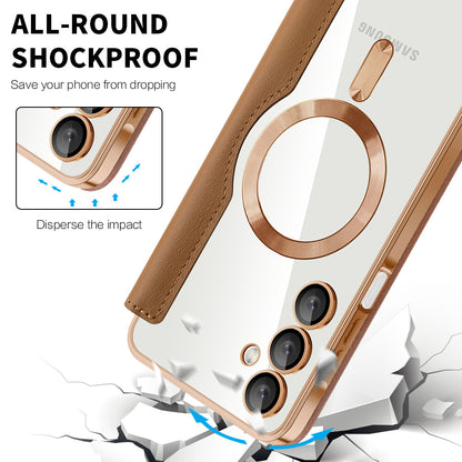 Capa MagSafe para Samsung Galaxy A16 5G A166 / A16 4G A165, Techsuit, SmartMag Book, Castanha