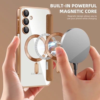 Capa MagSafe para Samsung Galaxy A16 5G A166 / A16 4G A165, Techsuit, SmartMag Book, Castanha