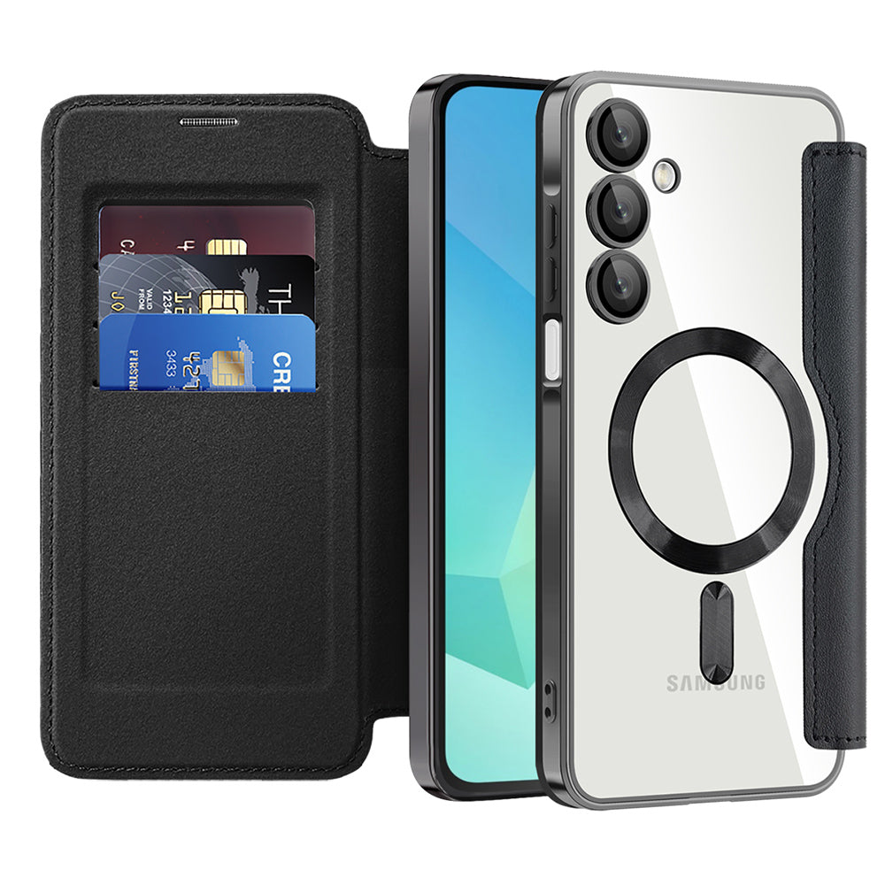 Capa MagSafe para Samsung Galaxy A16 5G A166 / A16 4G A165, Techsuit, SmartMag Book, Preta