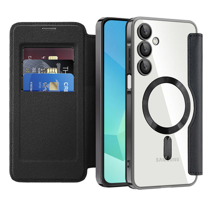 Capa MagSafe para Samsung Galaxy A16 5G A166 / A16 4G A165, Techsuit, SmartMag Book, Preta