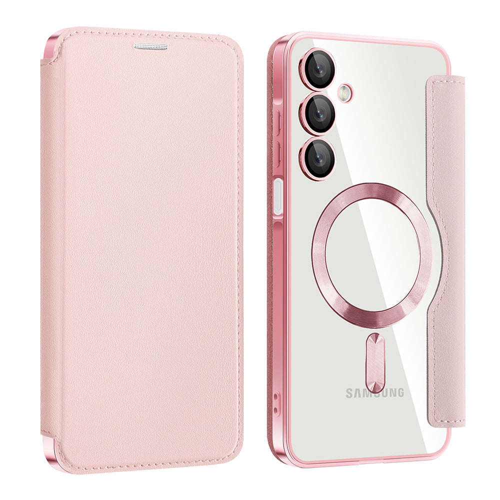 Capa MagSafe para Samsung Galaxy A16 5G A166 / A16 4G A165, Techsuit, SmartMag Book, Rosa