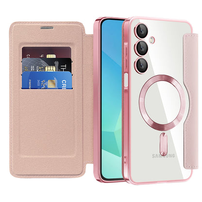 Capa MagSafe para Samsung Galaxy A16 5G A166 / A16 4G A165, Techsuit, SmartMag Book, Rosa