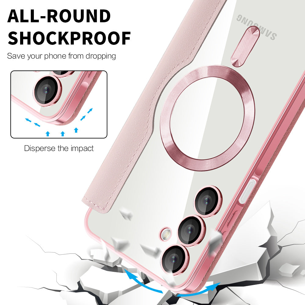 Capa MagSafe para Samsung Galaxy A16 5G A166 / A16 4G A165, Techsuit, SmartMag Book, Rosa