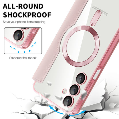 Capa MagSafe para Samsung Galaxy A16 5G A166 / A16 4G A165, Techsuit, SmartMag Book, Rosa
