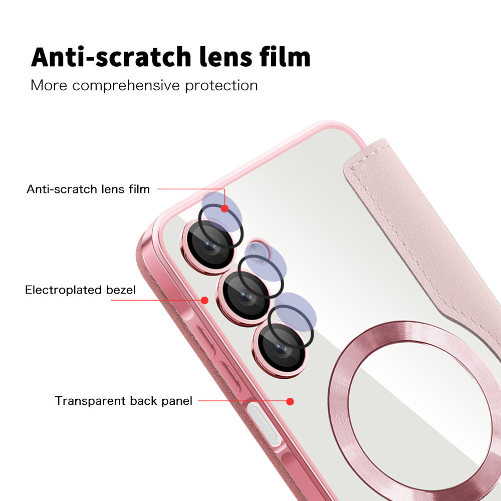 Capa MagSafe para Samsung Galaxy A16 5G A166 / A16 4G A165, Techsuit, SmartMag Book, Rosa