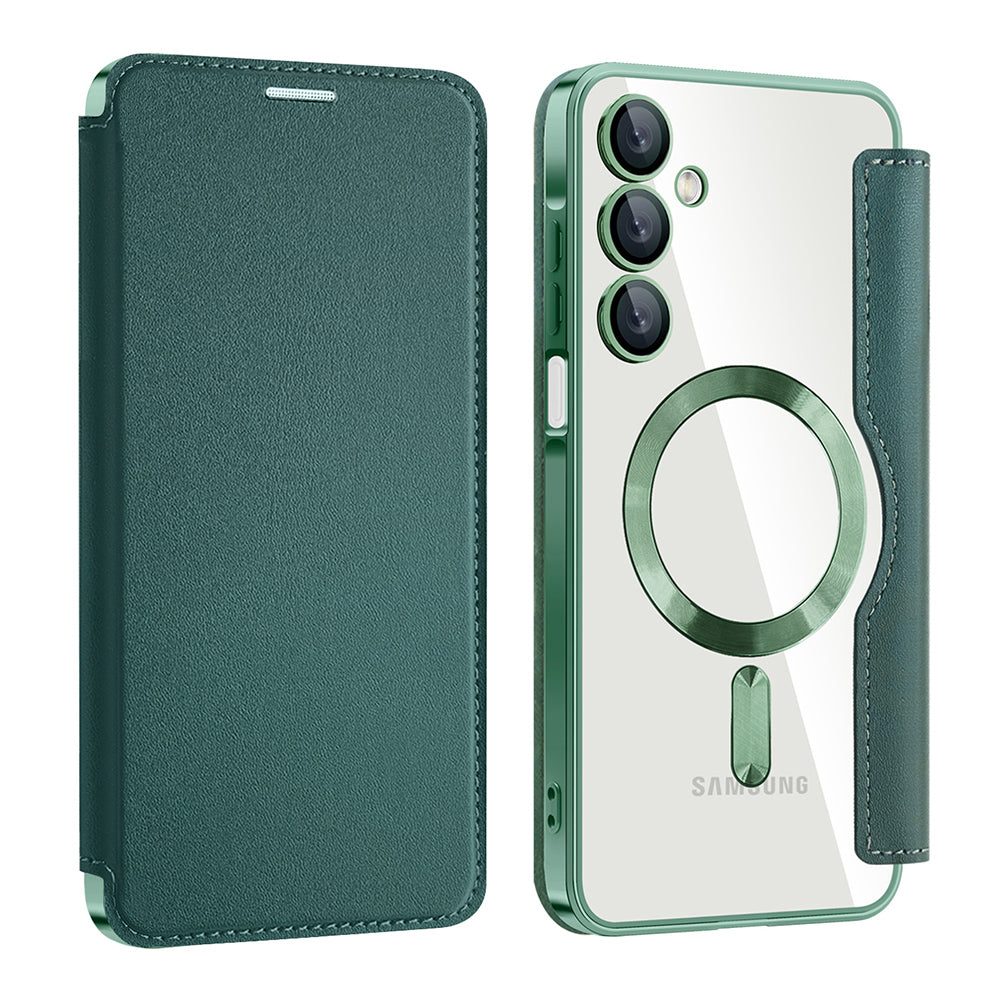 Capa MagSafe para Samsung Galaxy A16 5G A166 / A16 4G A165, Techsuit, SmartMag Book, Verde