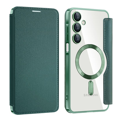 Capa MagSafe para Samsung Galaxy A16 5G A166 / A16 4G A165, Techsuit, SmartMag Book, Verde