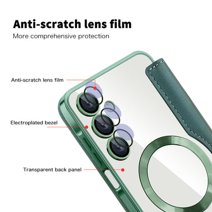 Capa MagSafe para Samsung Galaxy A16 5G A166 / A16 4G A165, Techsuit, SmartMag Book, Verde