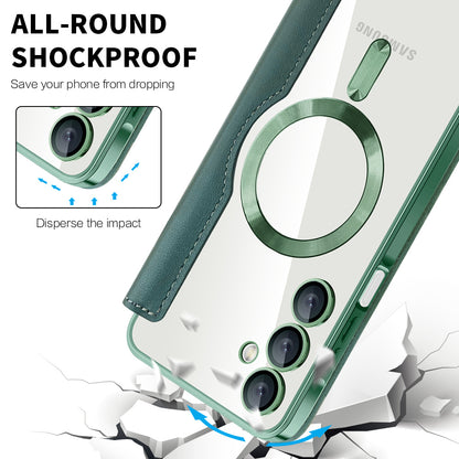 Capa MagSafe para Samsung Galaxy A16 5G A166 / A16 4G A165, Techsuit, SmartMag Book, Verde
