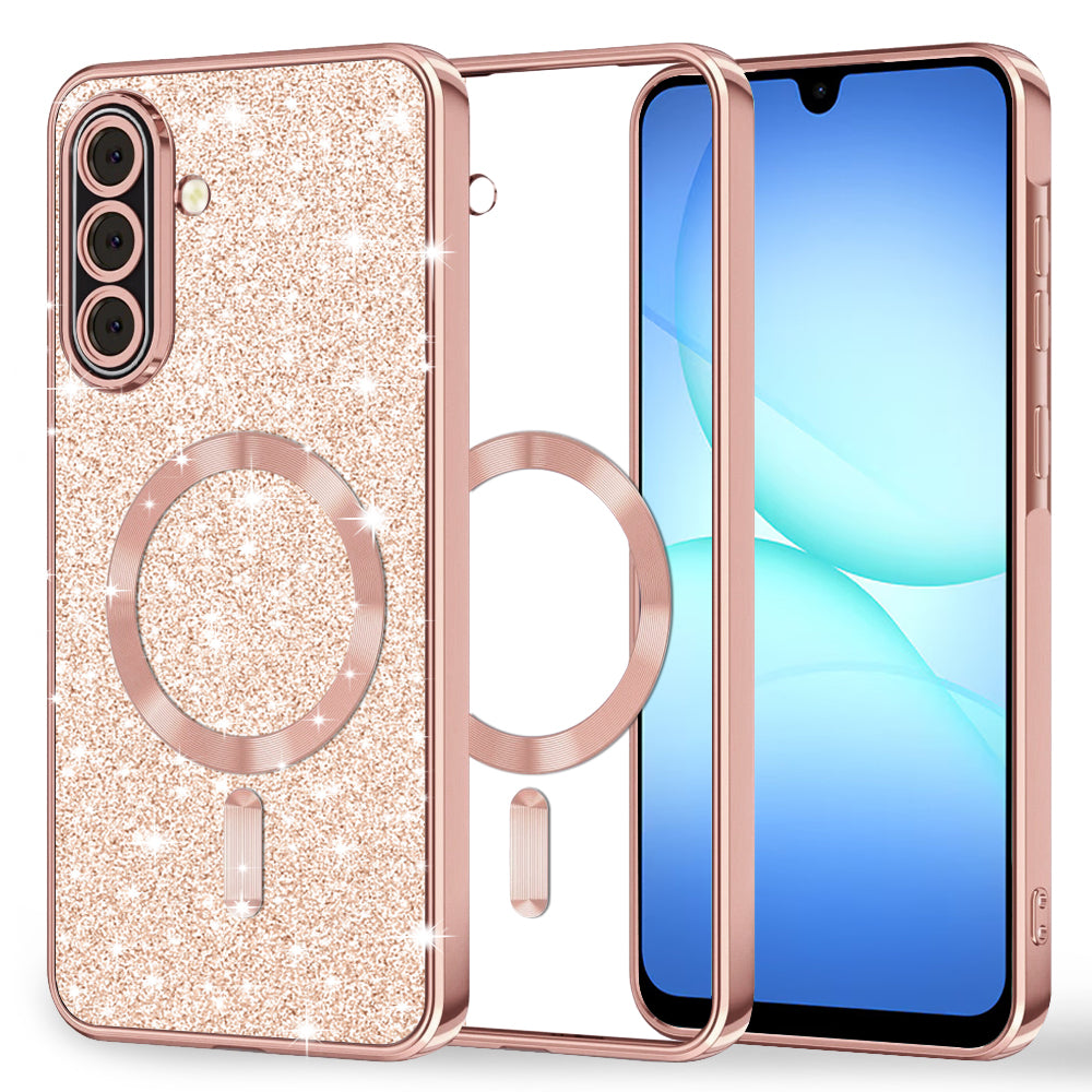Capa MagSafe para Samsung Galaxy A17 4G / A17 5G, Techsuit, Luxury Glitter, Rosa