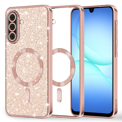 Capa MagSafe para Samsung Galaxy A17 4G / A17 5G, Techsuit, Luxury Glitter, Rosa