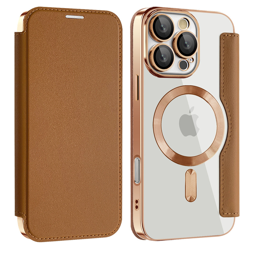 Capa MagSafe para Samsung Galaxy A17 5G, Techsuit, SmartMag Book, Castanha