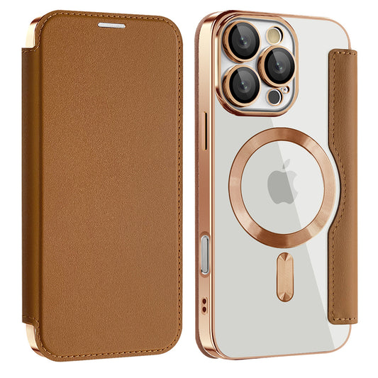 Capa MagSafe para Samsung Galaxy A17 5G, Techsuit, SmartMag Book, Castanha